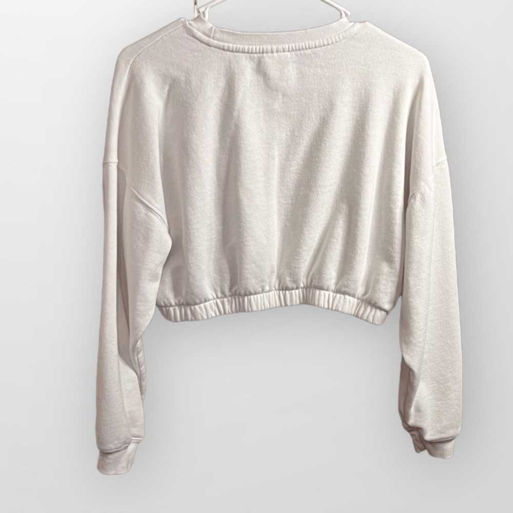 Coca Cola brand Juniors white crop sweater, size Large. Like new condition - Picture 2 of 3